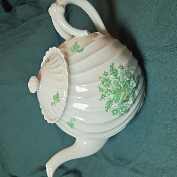 Haviland Other - Haviland White Ceramic Teapot with Green Floral Motif